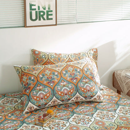 DaDalogy Coral Teal Floral Paisley Duvet Cover Set