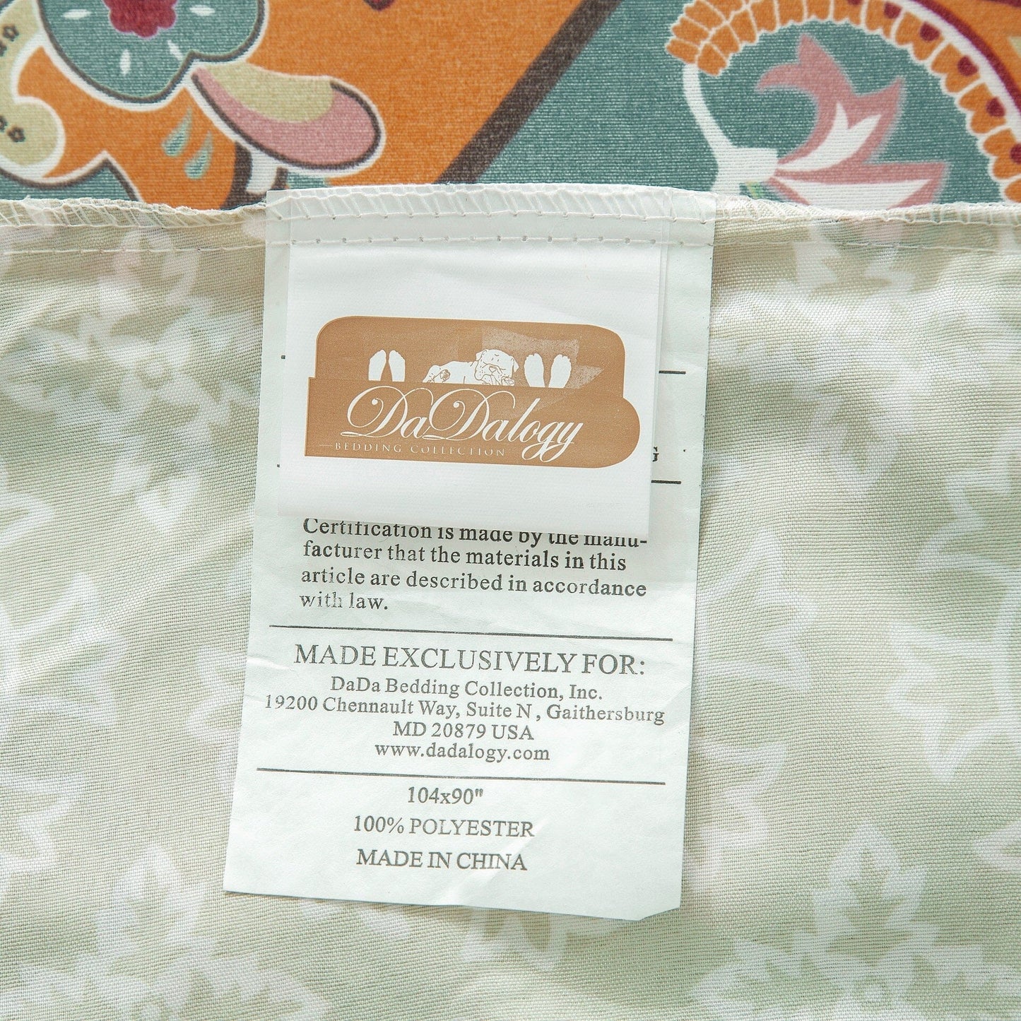 DaDalogy Coral Teal Floral Paisley Duvet Cover Set