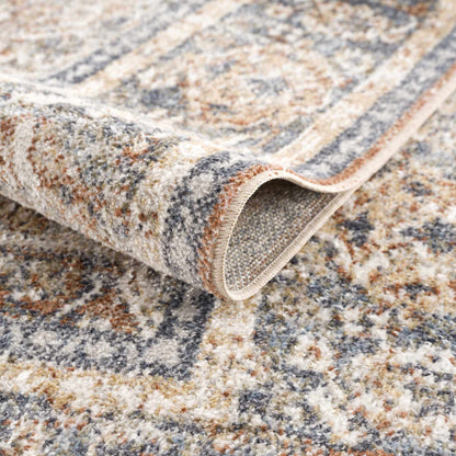 Arias Beige Blue Washable Area Rug
