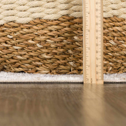 Cream Hiti Washable area rug