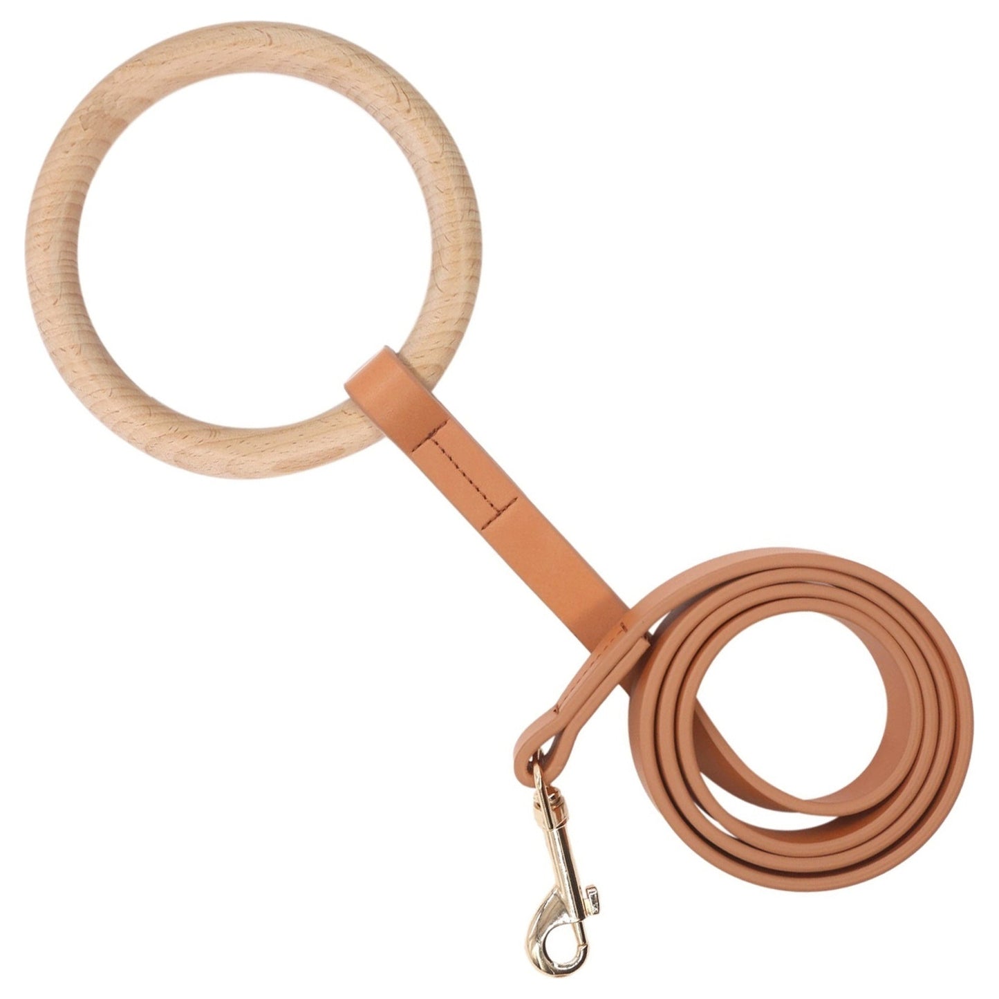 Pet Life ® 'Ever-Craft' Boutique Series Beechwood and Leather Designer Dog Leash