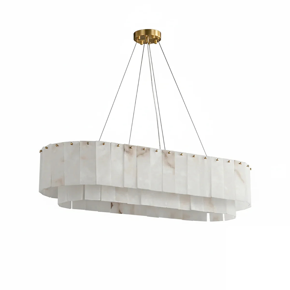 Layered Alabaster Ring Chandelier