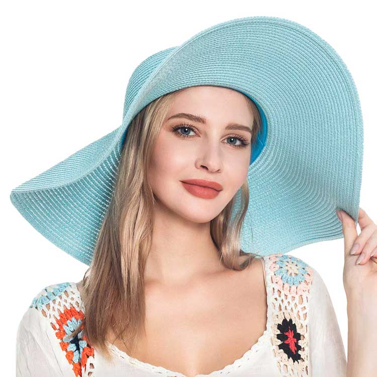 Women's Solid Floppy Straw Sun Hat