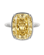 Sterling Silver Elongated Cushion Light Yellow CZ Cocktail Ring