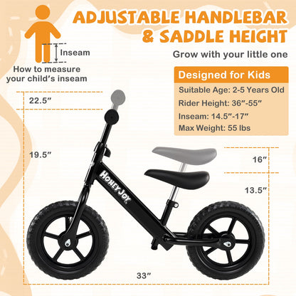 Lightweight Toddler Balance Bike No Pedal Training Bicycle