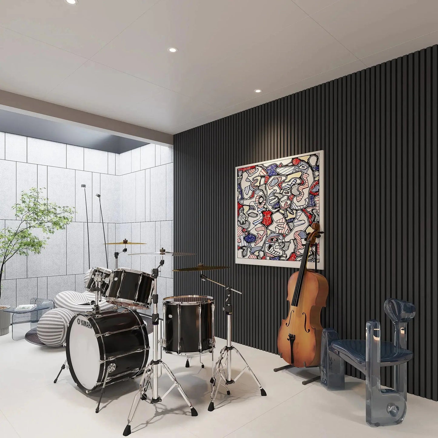Luxury Black Acoustic Solid Wood Wall Panels ( 2 Panels Per Box）