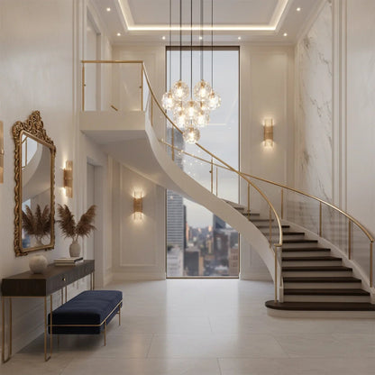 Luxury Faceted Crystal Cluster Chandelier