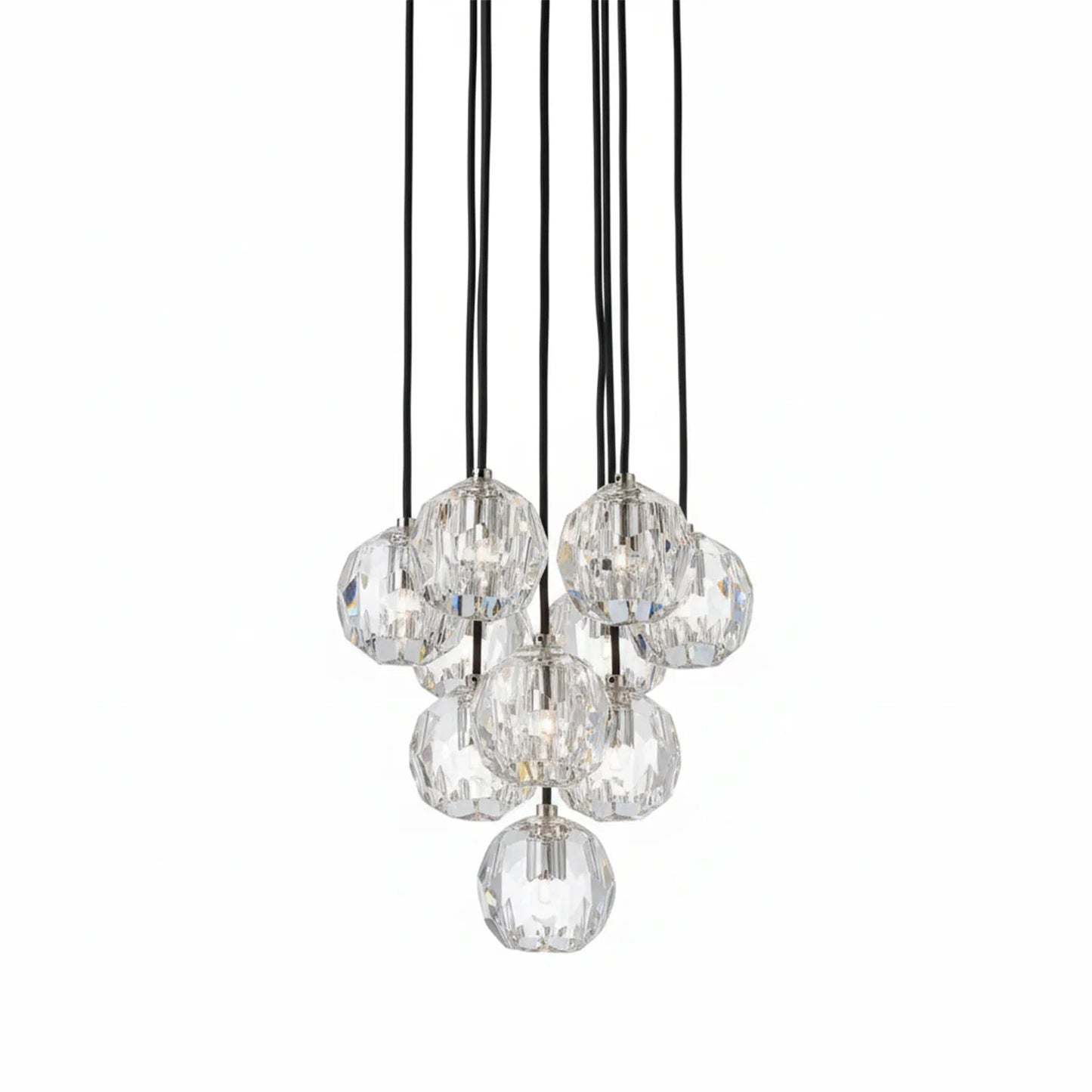 Luxury Faceted Crystal Cluster Chandelier