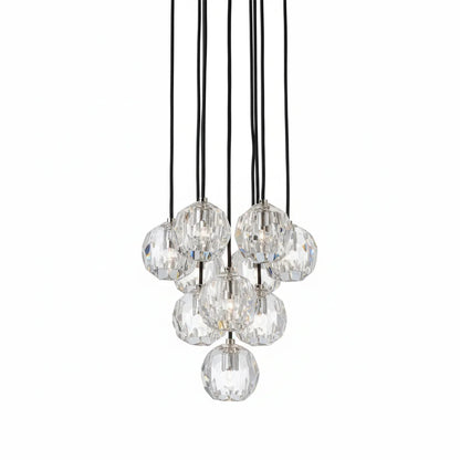 Luxury Faceted Crystal Cluster Chandelier
