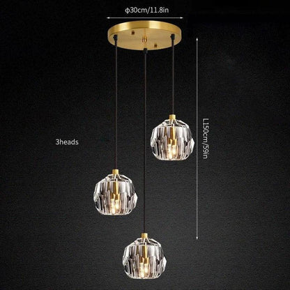 Luxury Faceted Crystal Cluster Chandelier