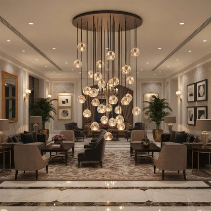 Luxury Faceted Crystal Cluster Chandelier