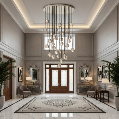 Luxury Faceted Crystal Cluster Chandelier