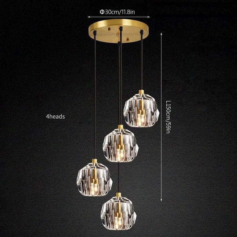 Luxury Faceted Crystal Cluster Chandelier