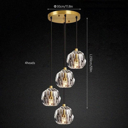 Luxury Faceted Crystal Cluster Chandelier