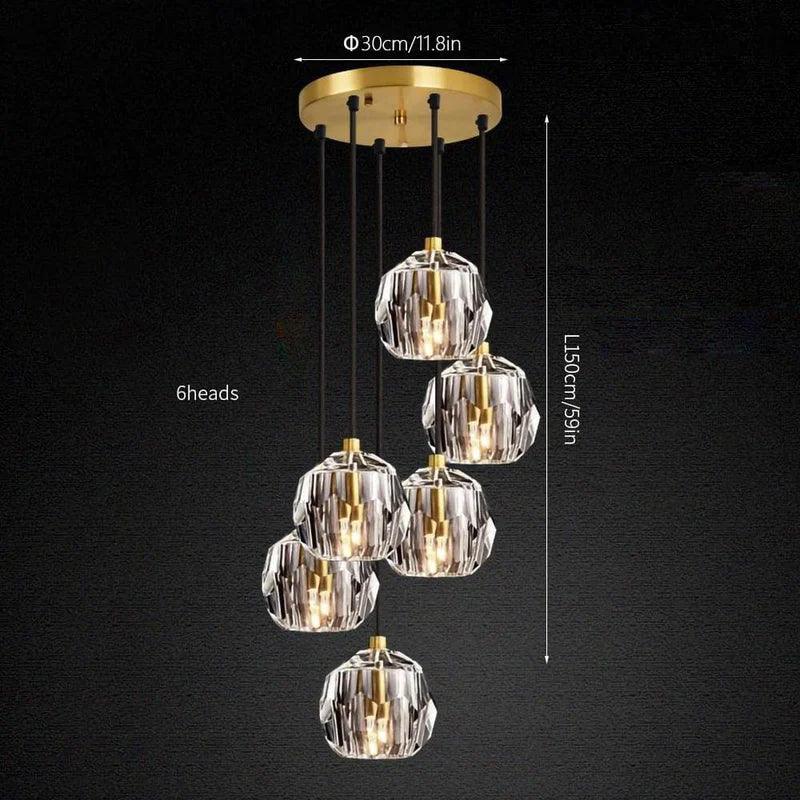 Luxury Faceted Crystal Cluster Chandelier