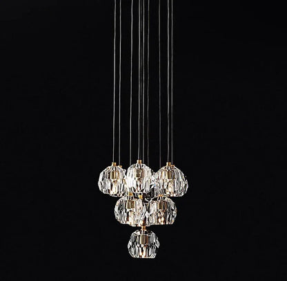 Luxury Faceted Crystal Cluster Chandelier