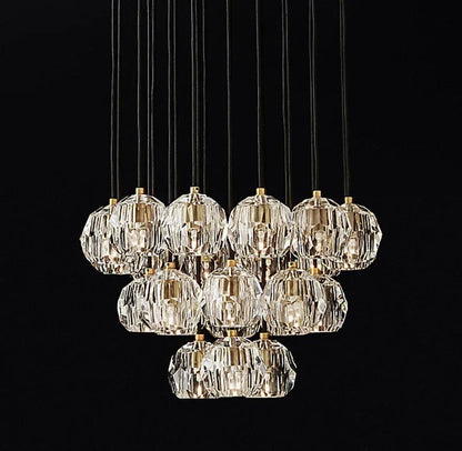 Luxury Faceted Crystal Cluster Chandelier