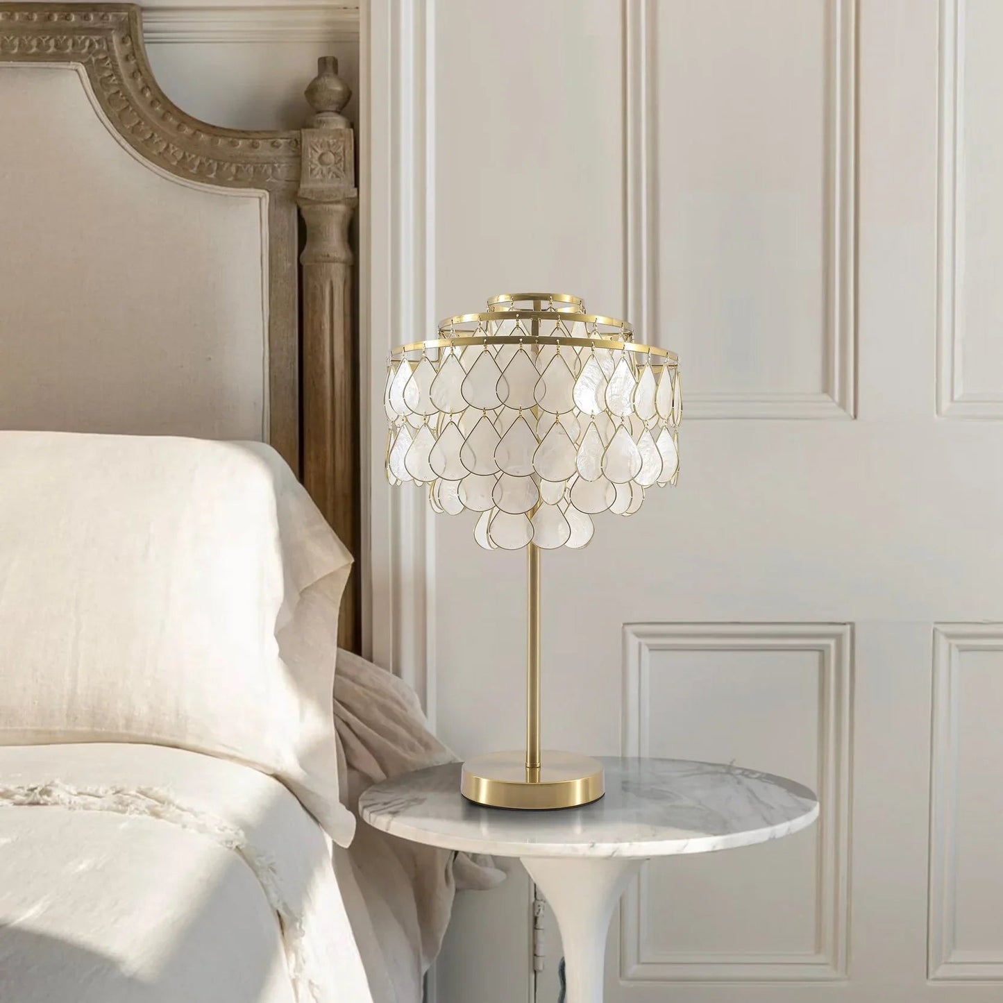 Teardrops Capiz Table Lamp
