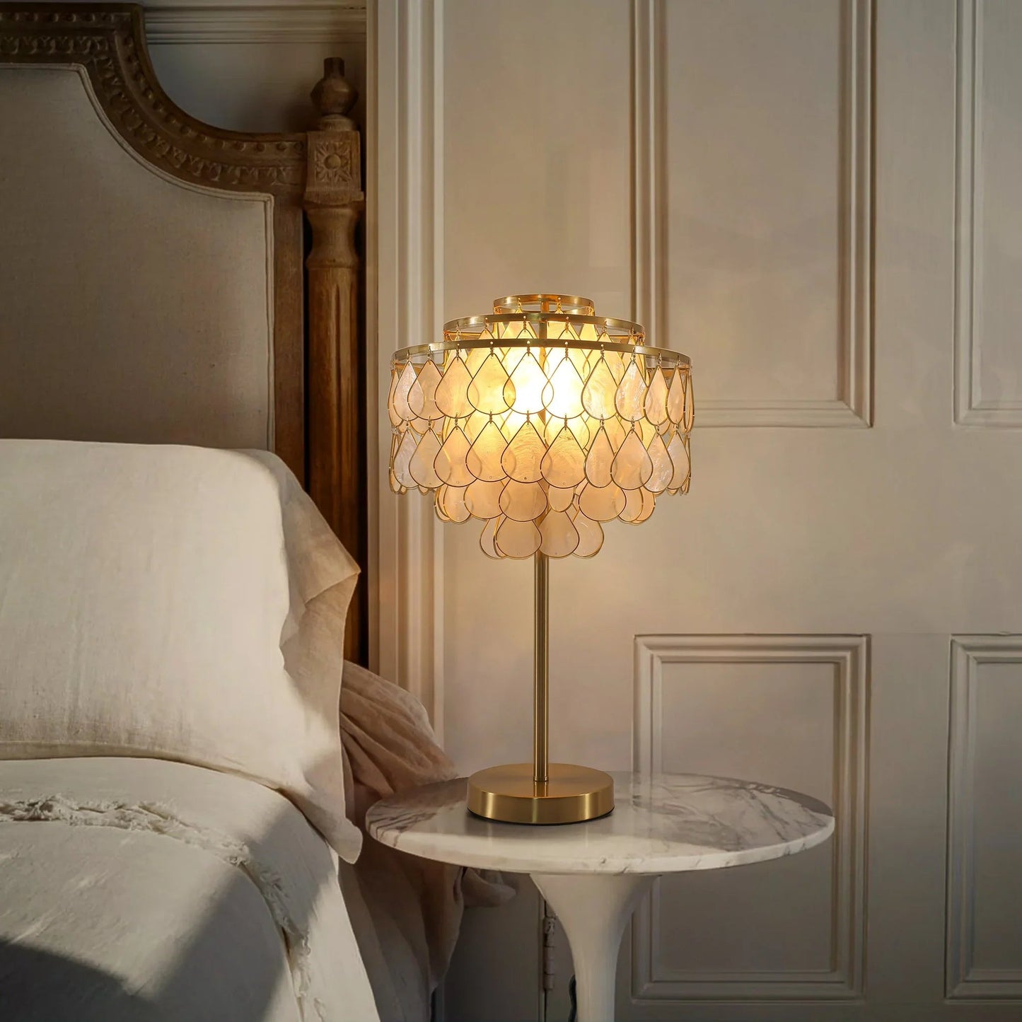 Teardrops Capiz Table Lamp