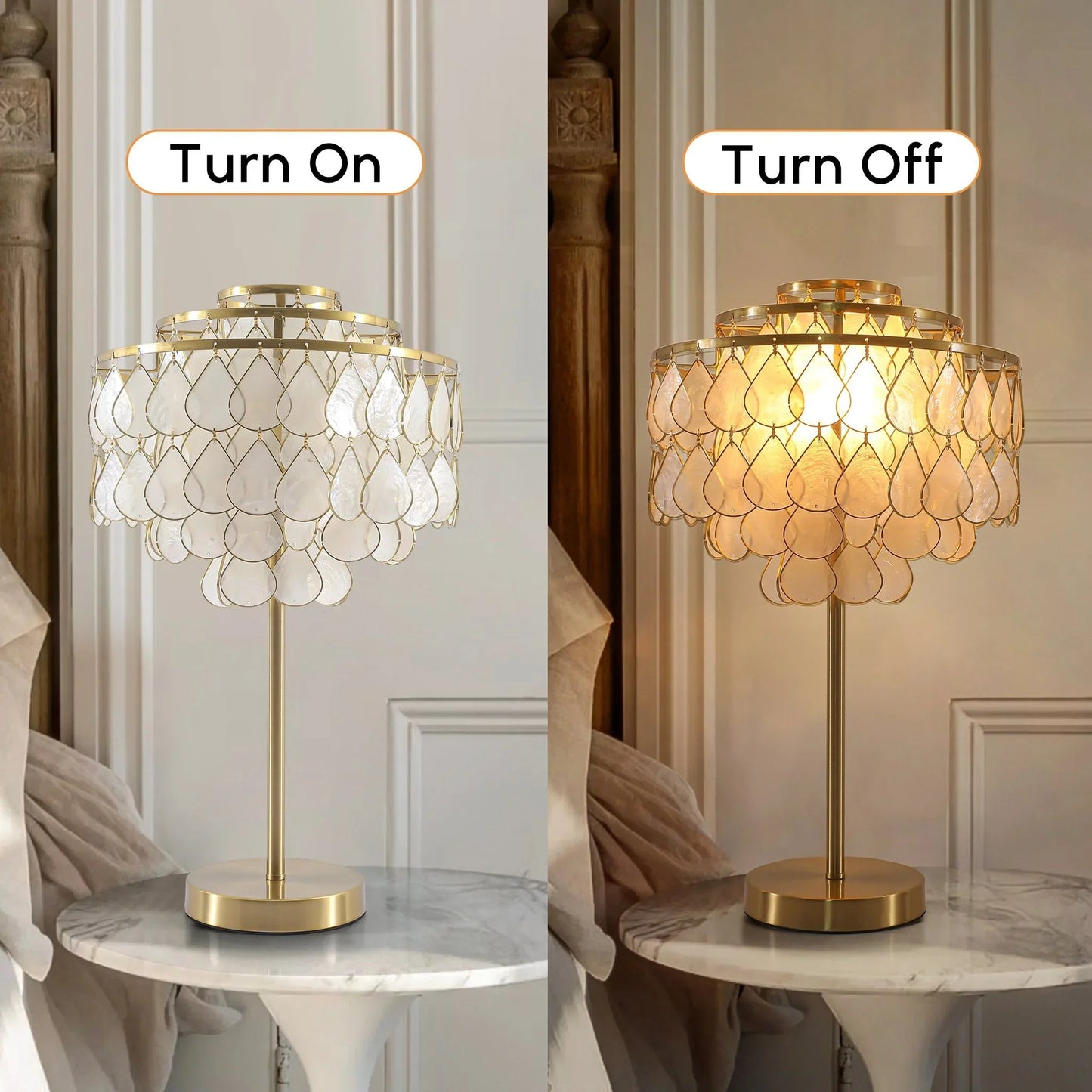 Teardrops Capiz Table Lamp