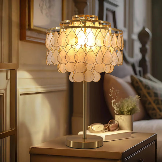 Teardrops Capiz Table Lamp