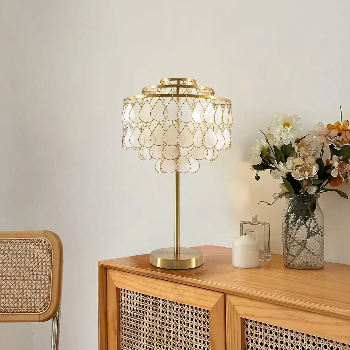 Teardrops Capiz Table Lamp