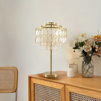 Teardrops Capiz Table Lamp