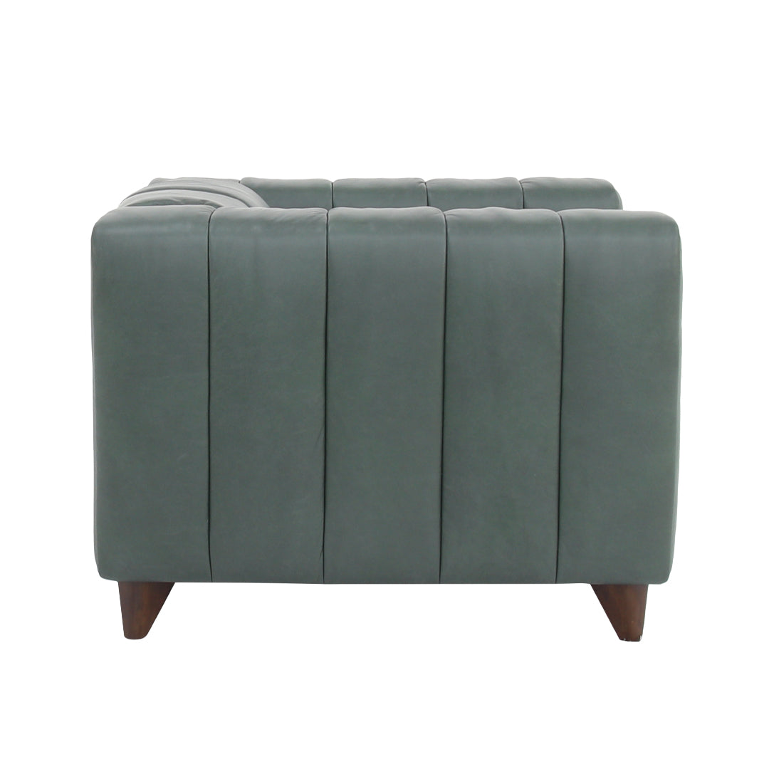 Octavia Top Grain Leather Arm Chair - Green