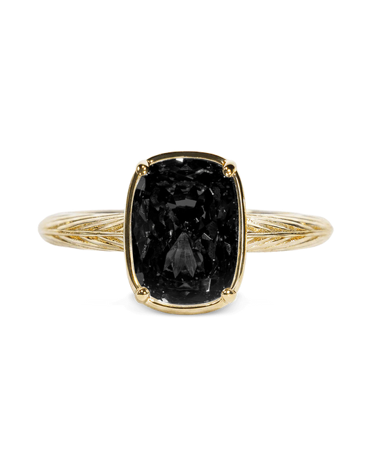 Sterling Silver Mini Black Elongated Cushion Ring