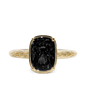 Sterling Silver Mini Black Elongated Cushion Ring