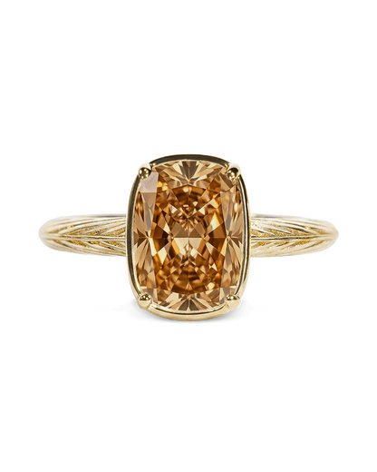 Sterling Silver Mini Champagne Elongated Cushion Ring
