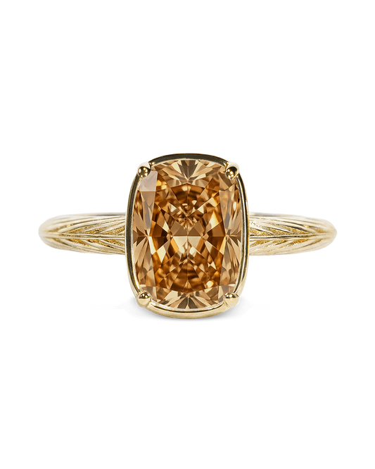 Sterling Silver Mini Champagne Elongated Cushion Ring