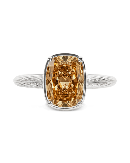Sterling Silver Mini Champagne Elongated Cushion Ring