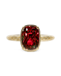 Sterling Silver Mini Garnet Elongated Cushion Ring