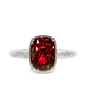 Sterling Silver Mini Garnet Elongated Cushion Ring