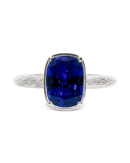 Sterling Silver Mini Sapphire Cushion Ring