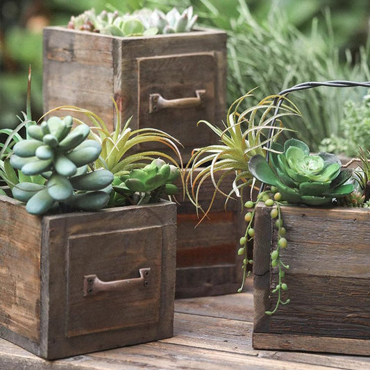 Farmhouse Wooden Box for Succulents or Flowers