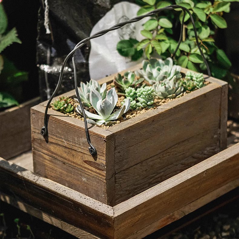 Farmhouse Wooden Box for Succulents or Flowers