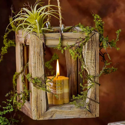 Farmhouse Wooden Lantern Hanging or Tabletop