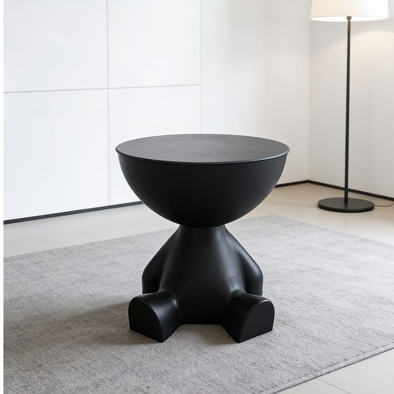 Bear Side Table with Storage – Modern Animal Shaped Nightstand End Table for Bedroom Living Room Patio