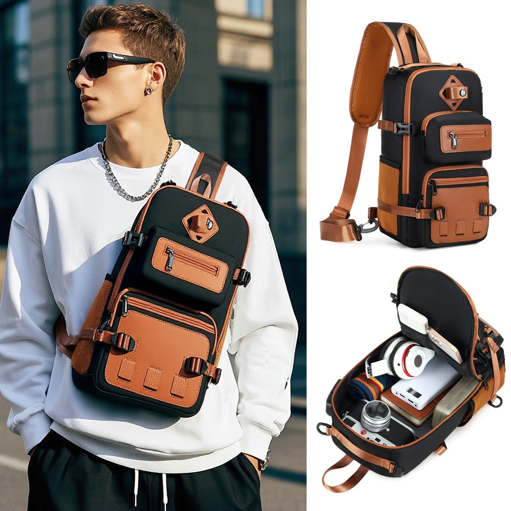 Anti-Theft Sling Bag Men Crossbody Chest Backpack USB Waterproof Travel Bag
