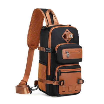 Anti-Theft Sling Bag Men Crossbody Chest Backpack USB Waterproof Travel Bag