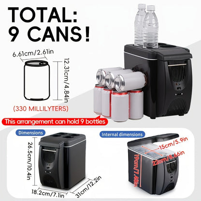 6L Portable Car Refrigerator Cooler & Warmer Mini Fridge Home Car Cup Holder