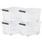 72/97QT Storage Box with Wheels & Lid – Stackable Heavy Duty Organizer 4-6-Pack