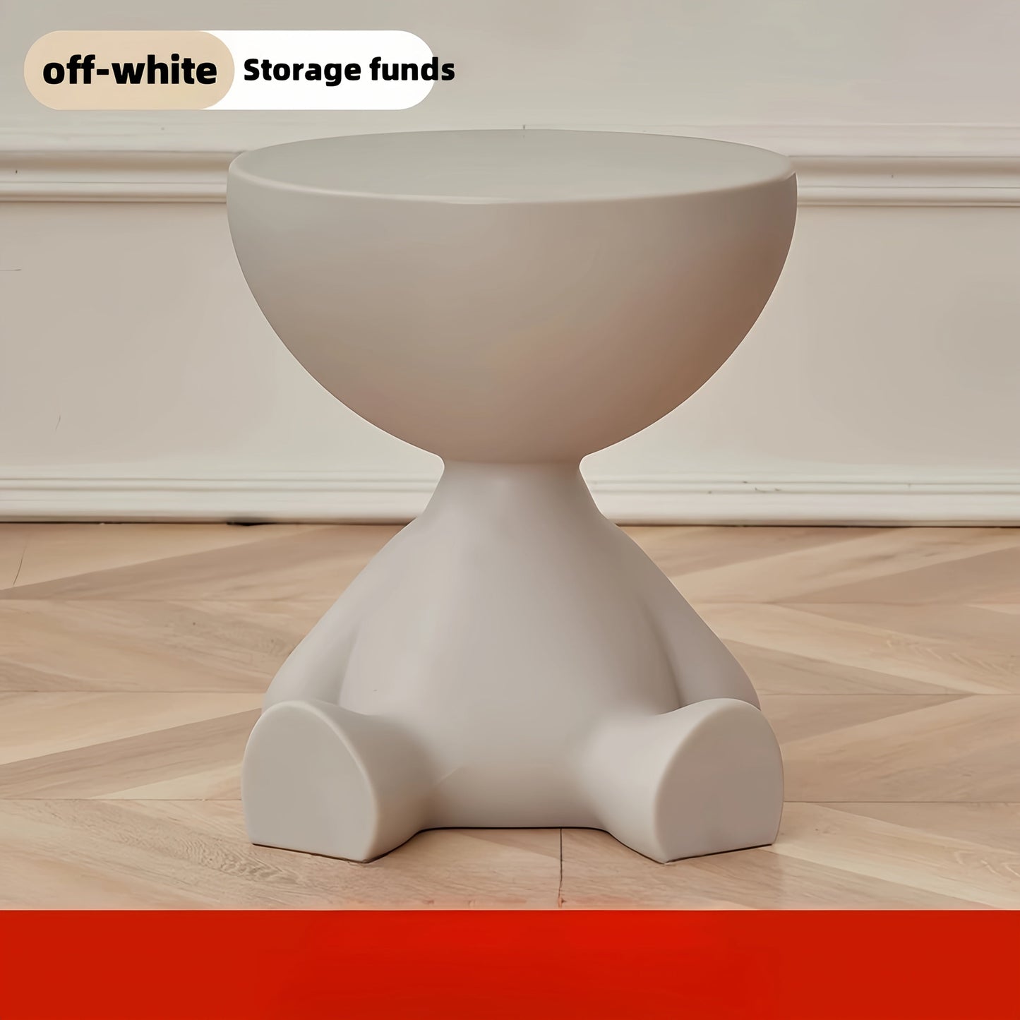 Bear Side Table with Storage – Modern Animal Shaped Nightstand End Table for Bedroom Living Room Patio