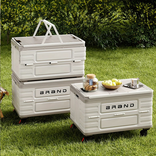 Collapsible Storage Bins Box with Lids And Handle - Portable Plastic Storage