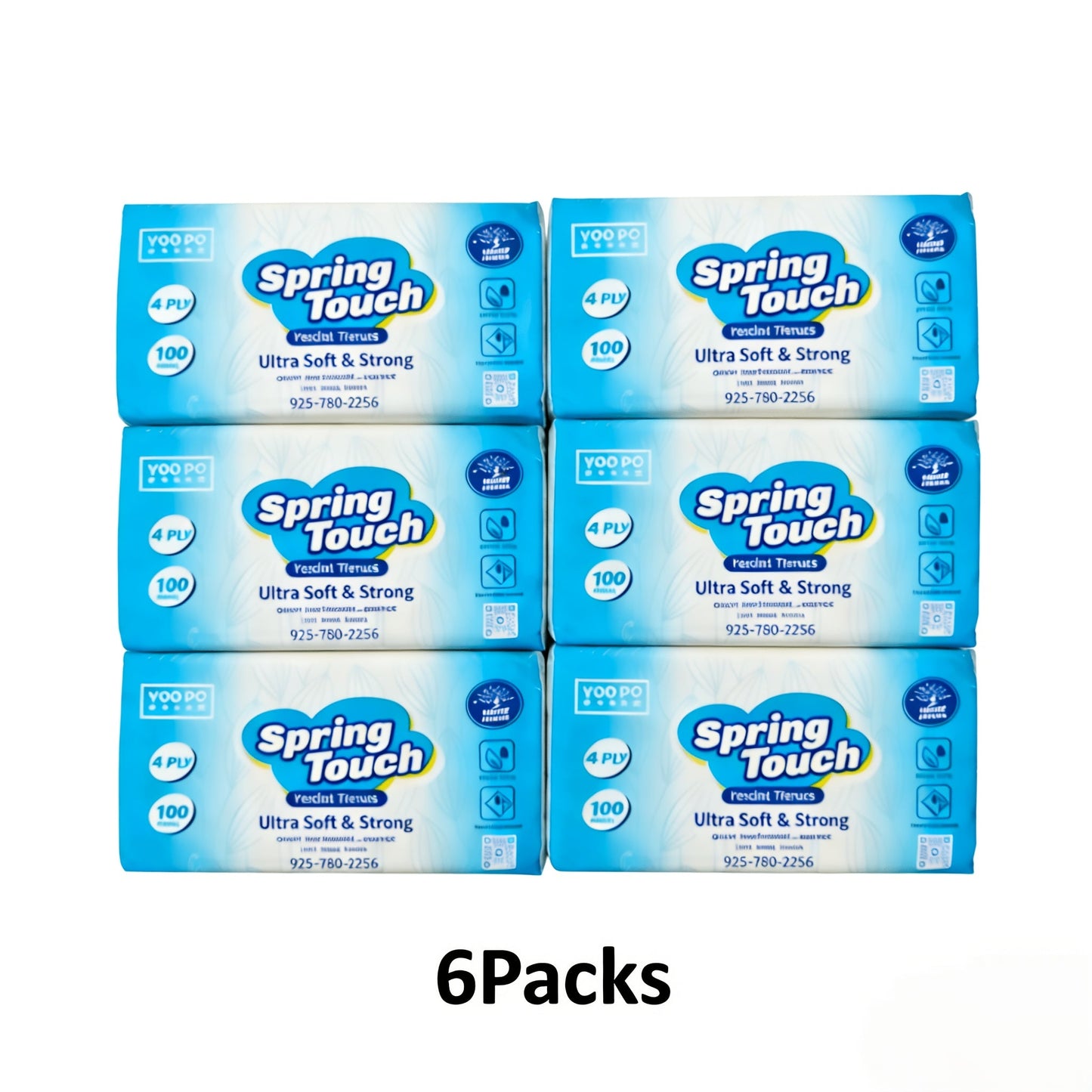 Spring Touch 4-Ply Toilet Paper Ultra Soft Strong Bath Tissue 10/20/30 Rolls Lint-Free