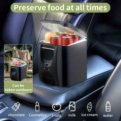 6L Portable Car Refrigerator Cooler & Warmer Mini Fridge Home Car Cup Holder