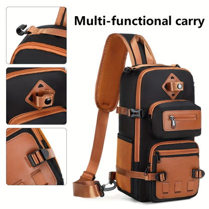 Anti-Theft Sling Bag Men Crossbody Chest Backpack USB Waterproof Travel Bag