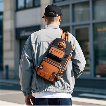 Anti-Theft Sling Bag Men Crossbody Chest Backpack USB Waterproof Travel Bag